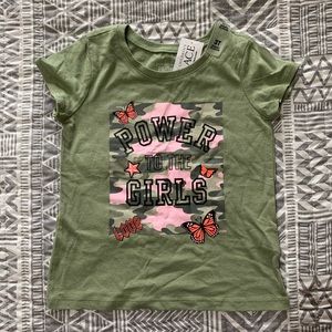 Green and pink toddler girl shirt